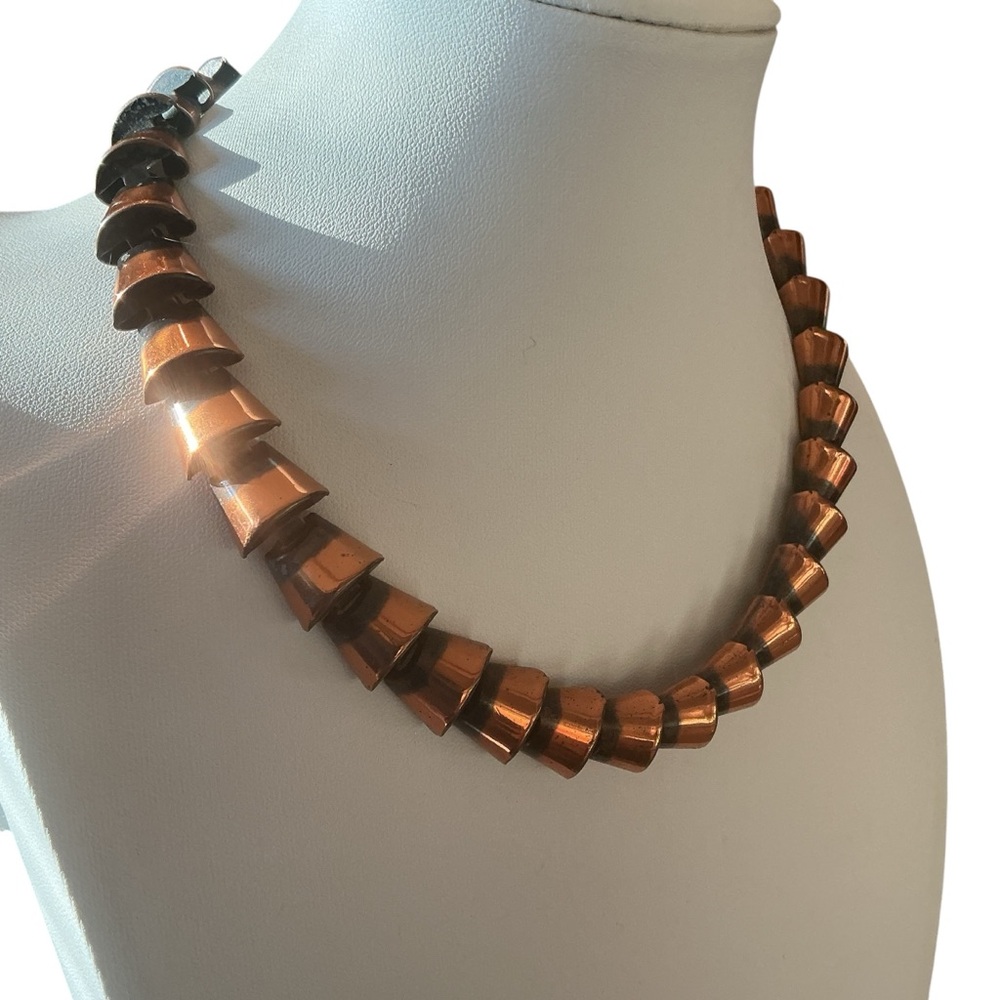 Rebajes Vintage Copper Necklace Modernist Sculptural Signed Book Piece) - Picture 4 of 13